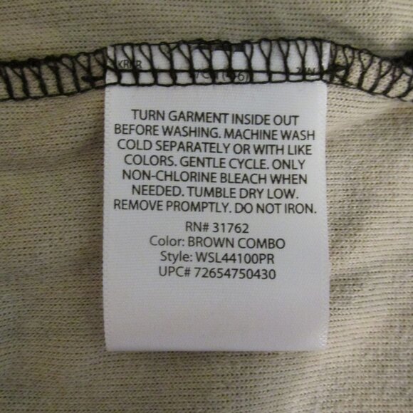 WHITE STAG WOMEN'S SZ S (4-6) TOP VELOUR BROWN LEOPARD ANIMAL PRINT LS TUNIC NWT - Picture 8 of 9